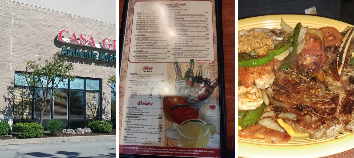 Casa Grande Mexican Restaurant Menu